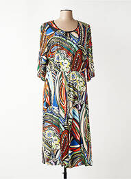 Robe longue imprimé fantaisie manches 3/4 noir PAUSE CAFE femme
