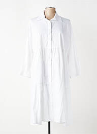 Robe mi-longue manches 3/4 manches 3/4 blanc FRANCK ANNA femme