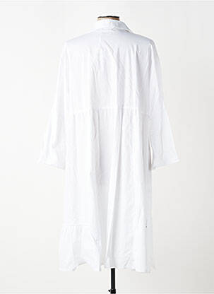 Robe mi-longue manches 3/4 manches 3/4 blanc FRANCK ANNA femme