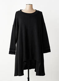 Pull tunique stretch manches longues noir FRANCK ANNA femme