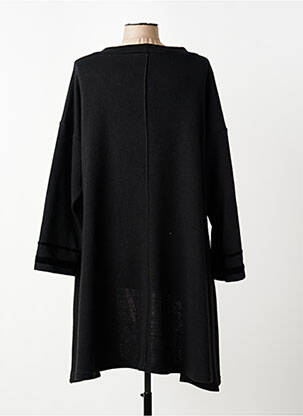 Pull tunique stretch manches longues noir FRANCK ANNA femme