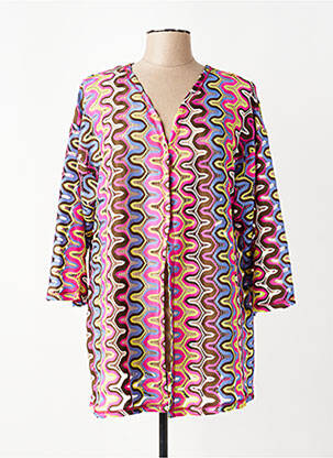Gilet manches longues stretch rose FRANCK ANNA femme