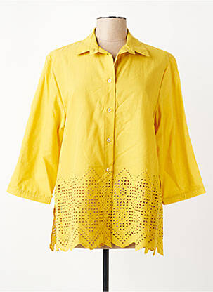 Chemisier coupe droite manches 3/4 jaune FRANCK ANNA femme