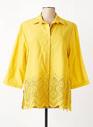 Chemisier coupe droite manches 3/4 jaune FRANCK ANNA femme