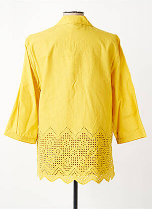 Chemisier coupe droite manches 3/4 jaune FRANCK ANNA femme