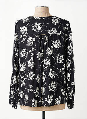 Blouse tissage popeline manches longues noir PAUSE CAFE femme