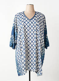 Tunique manches longues col v bleu FRANCK ANNA femme