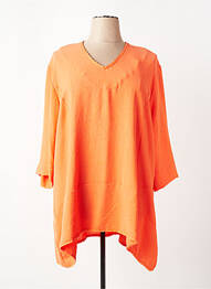 Tunique manches longues tissage crêpe orange FRANCK ANNA femme