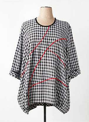 Tunique manches longues tissage crêpe noir FRANCK ANNA femme