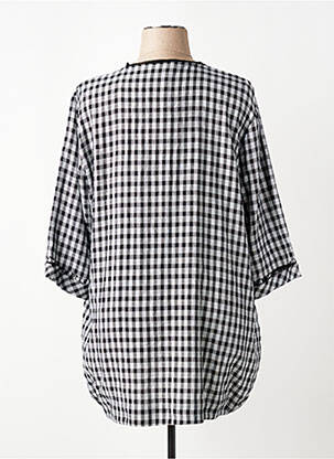 Tunique manches longues tissage crêpe noir FRANCK ANNA femme