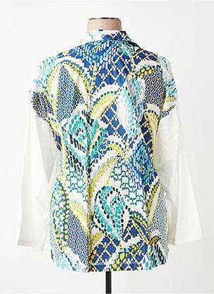 Chemisier tissage crêpe manches longues bleu FRANCK ANNA femme