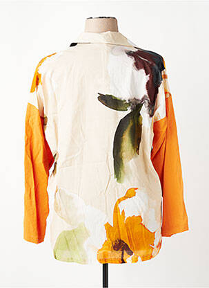 Chemisier tissage crêpe manches longues orange FRANCK ANNA femme