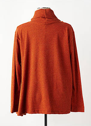 Pull tunique tissage chiné manches longues orange FRANCK ANNA femme