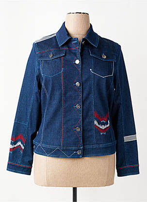Veste casual col chemisier bleu PAUSE CAFE femme