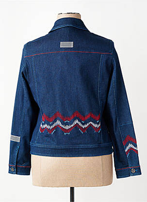 Veste casual col chemisier bleu PAUSE CAFE femme