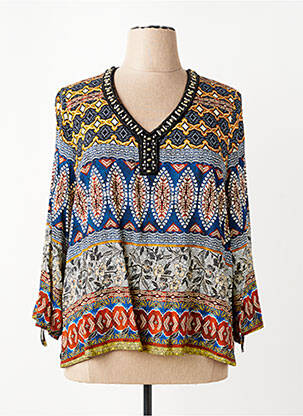 Blouse manches 3/4 manches 3/4 bleu PAUSE CAFE femme