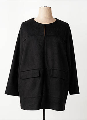 Veste casual col rond noir PAUSE CAFE femme