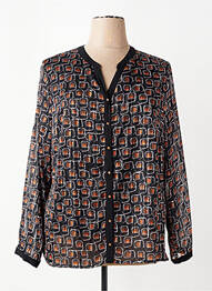 Chemisier tissage crêpe manches longues noir PAUSE CAFE femme