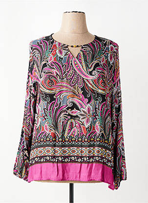 Blouse tissage popeline manches longues rose PAUSE CAFE femme