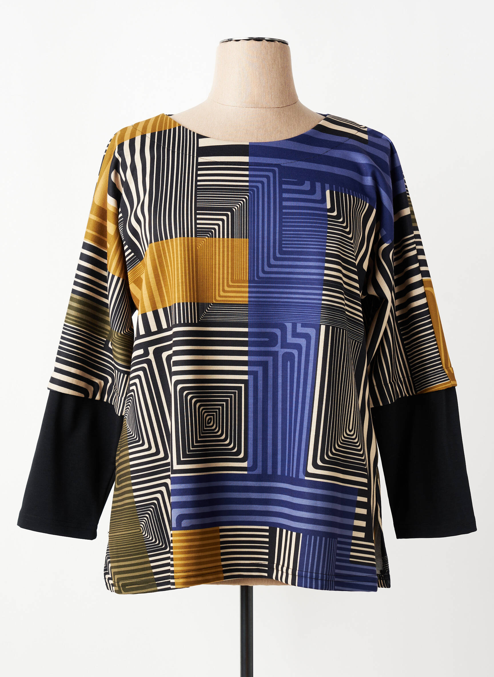 T-shirt manches longues manches longues noir FRANCK ANNA femme