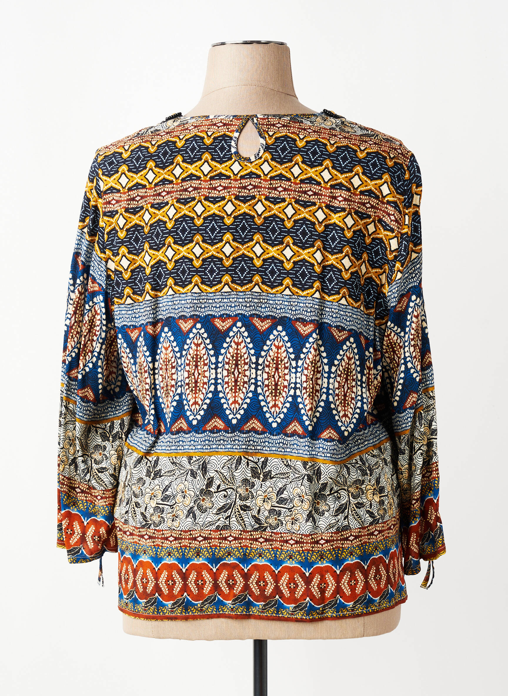 Blouse manches 3/4 manches 3/4 bleu PAUSE CAFE femme