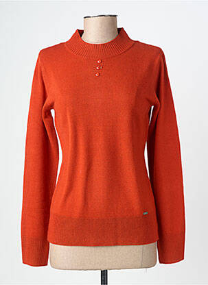 Pull coupe cintrée manches longues orange FELINO femme