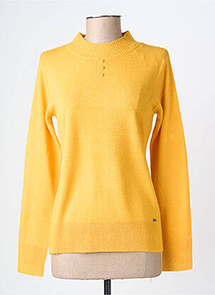 Pull coupe cintrée manches longues jaune FELINO femme
