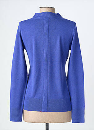 Pull coupe cintrée manches longues bleu FELINO femme