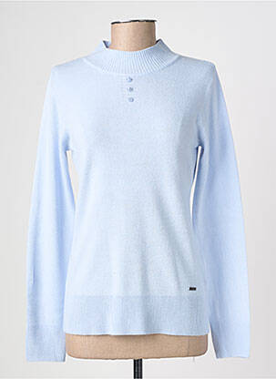 Pull coupe cintrée manches longues bleu FELINO femme