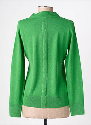 Pull coupe cintrée manches longues vert FELINO femme