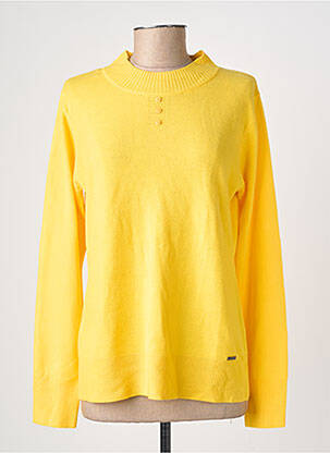 Pull coupe cintrée manches longues jaune FELINO femme