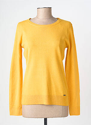 Pull col rond manches longues jaune FELINO femme