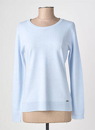 Pull coupe droite manches longues bleu FELINO femme