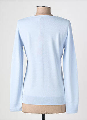 Pull coupe droite manches longues bleu FELINO femme