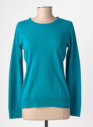 Pull col rond manches longues vert FELINO femme