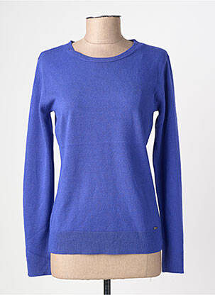 Pull coupe droite manches longues bleu FELINO femme