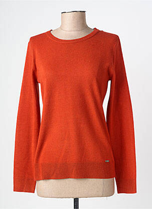 Pull col rond manches longues orange FELINO femme