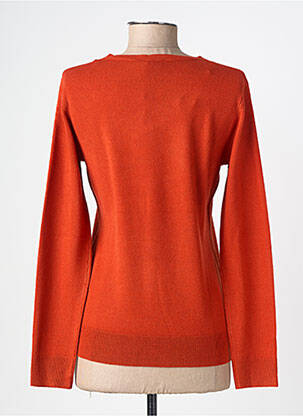 Pull col rond manches longues orange FELINO femme