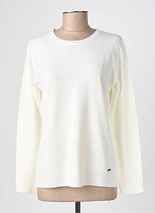 Pull coupe droite manches longues blanc FELINO femme