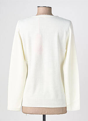 Pull coupe droite manches longues blanc FELINO femme