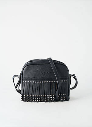 Sac multipoches forme rectangulaire noir FUCHSIA femme