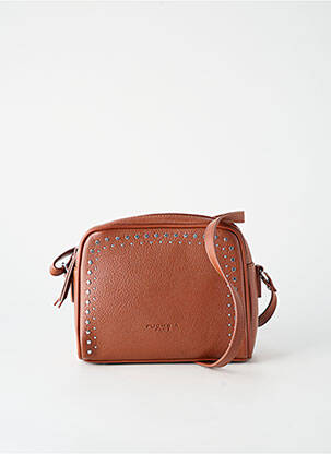 Sac multipoches forme rectangulaire marron FUCHSIA femme
