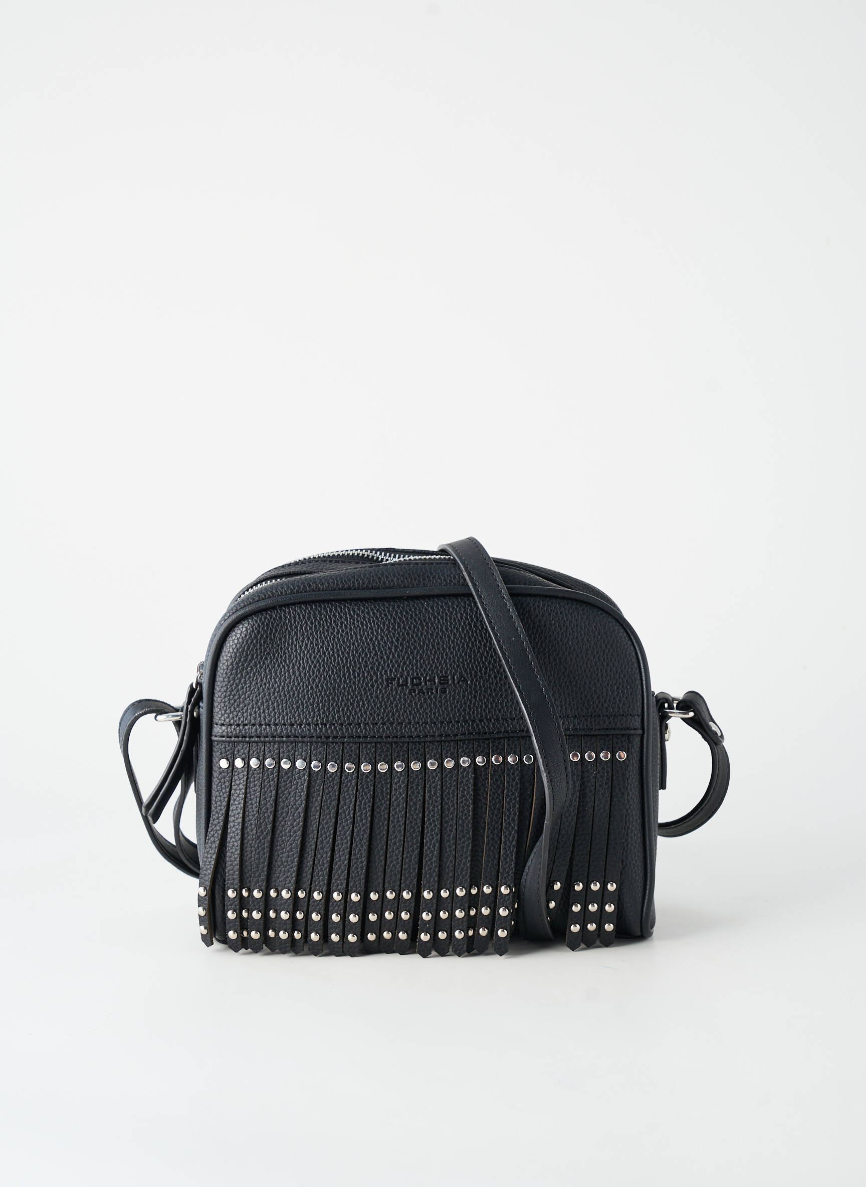Sac multipoches forme rectangulaire noir FUCHSIA femme