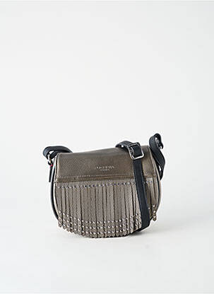 Sac multipoches forme rectangulaire gris FUCHSIA femme