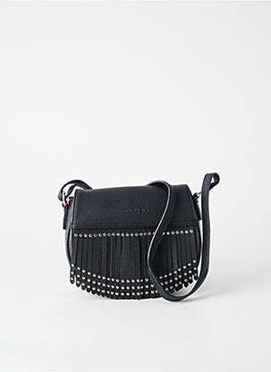 Sac multipoches forme rectangulaire noir FUCHSIA femme