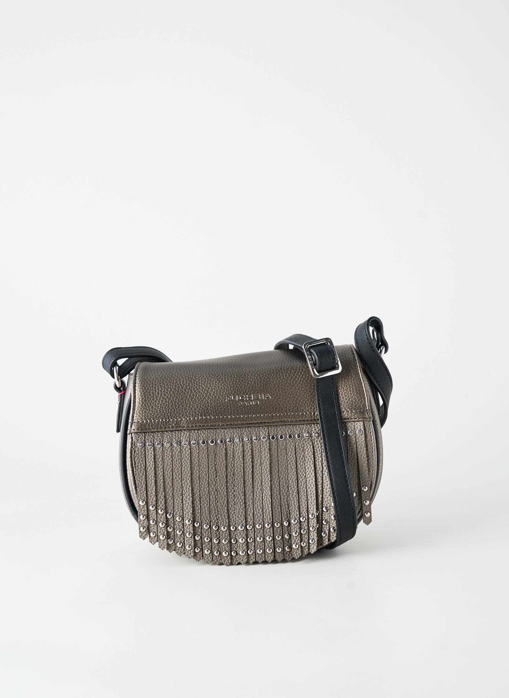 Sac multipoches forme rectangulaire gris FUCHSIA femme