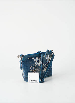 Sac fermeture zippée forme rectangulaire bleu PATRICK BLANC femme