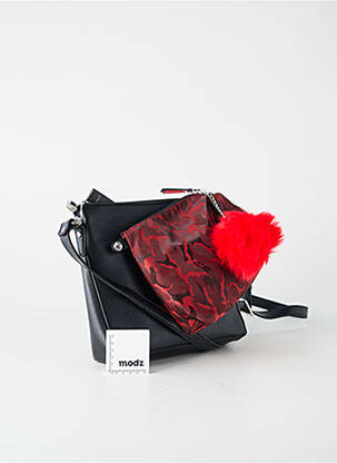 Sac fermeture zippée forme carré noir PATRICK BLANC femme