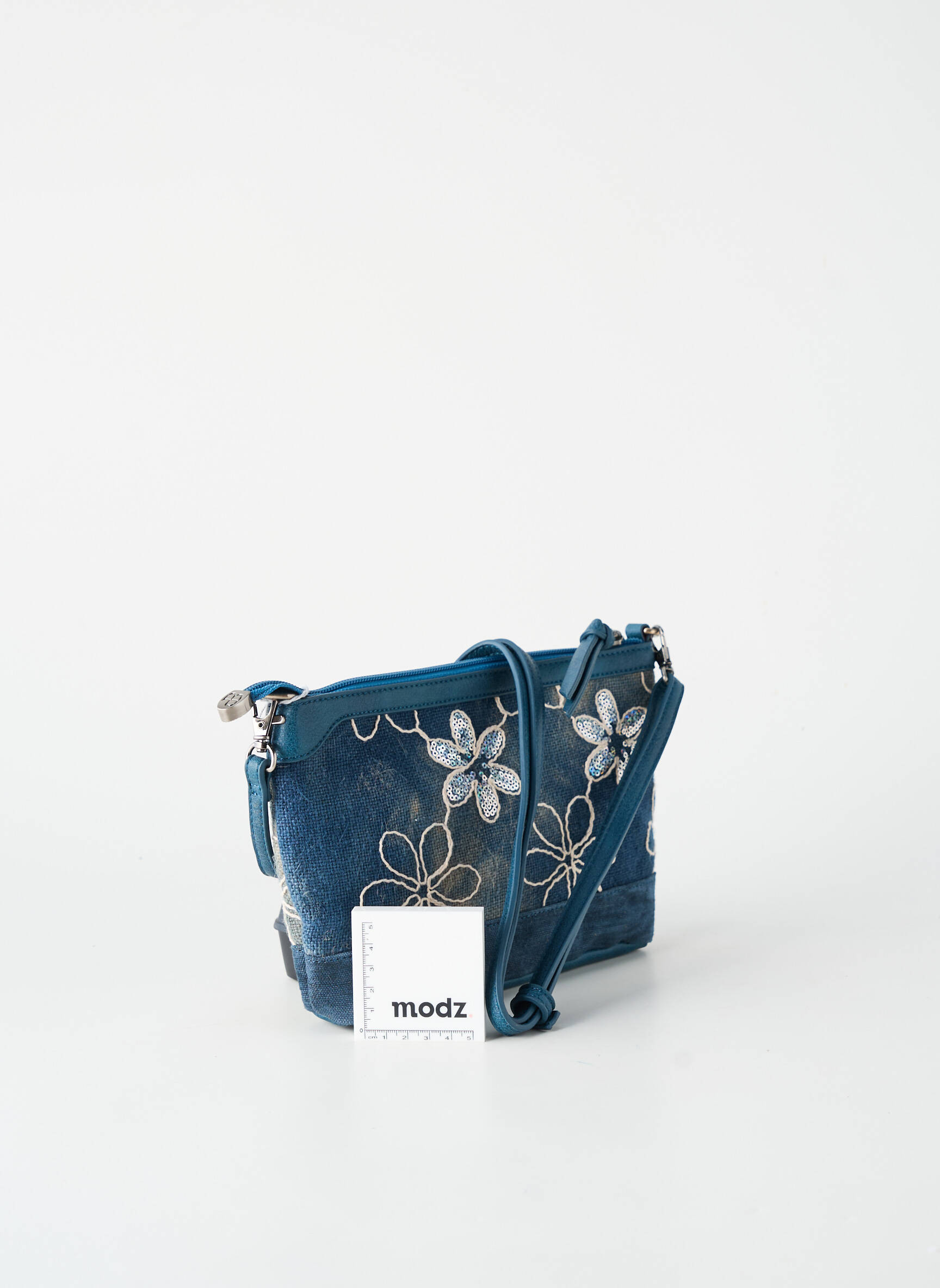 Sac fermeture zippée forme rectangulaire bleu PATRICK BLANC femme
