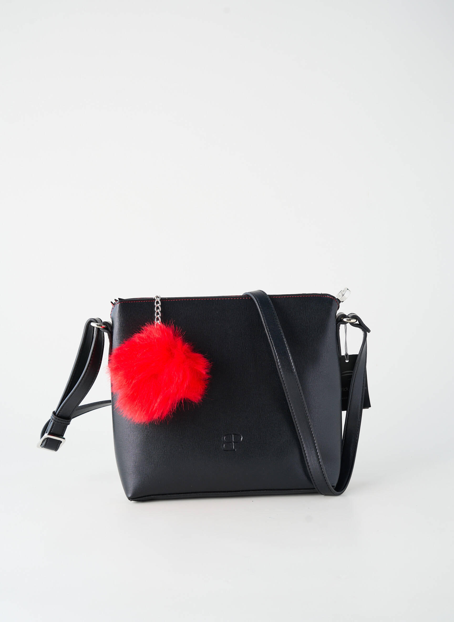 Sac fermeture zippée forme carré noir PATRICK BLANC femme